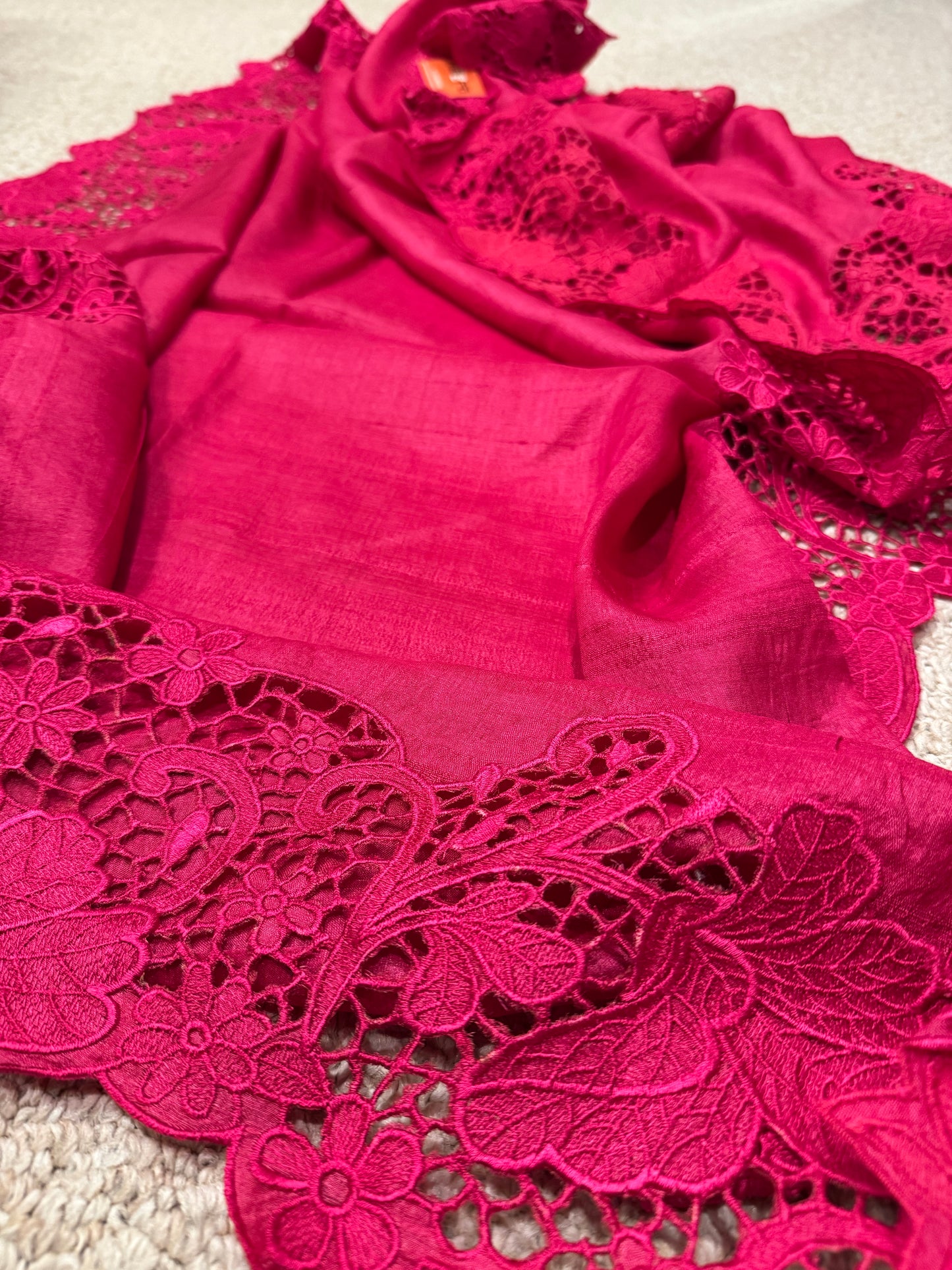 Cutwork Tussar silk Dupatta
