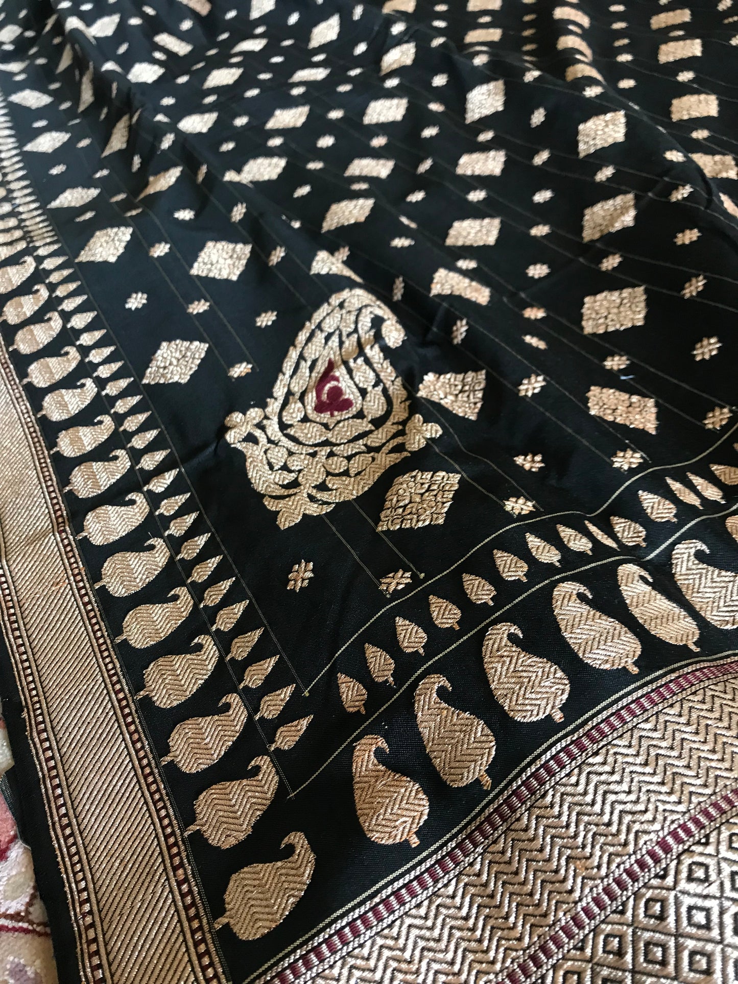 Handwoven silk Kadhua Banarasi saree -The Art of Banaras woven in Black.