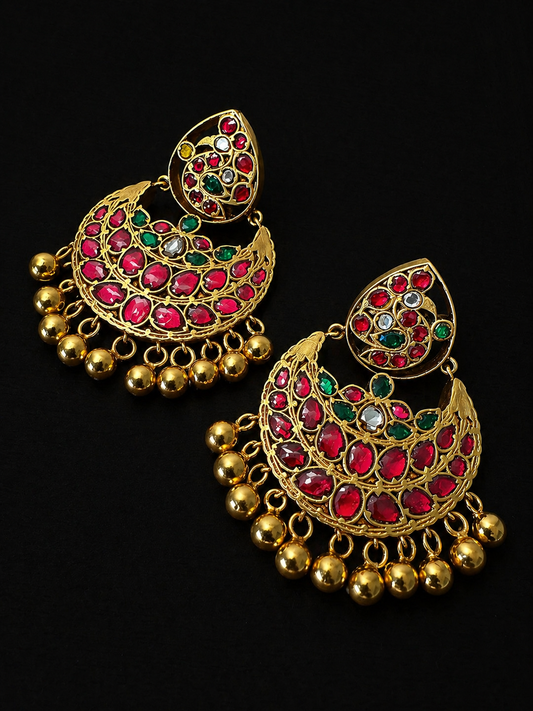 Mayuri : Silver Earrings that pair with the Mayurika neck choker