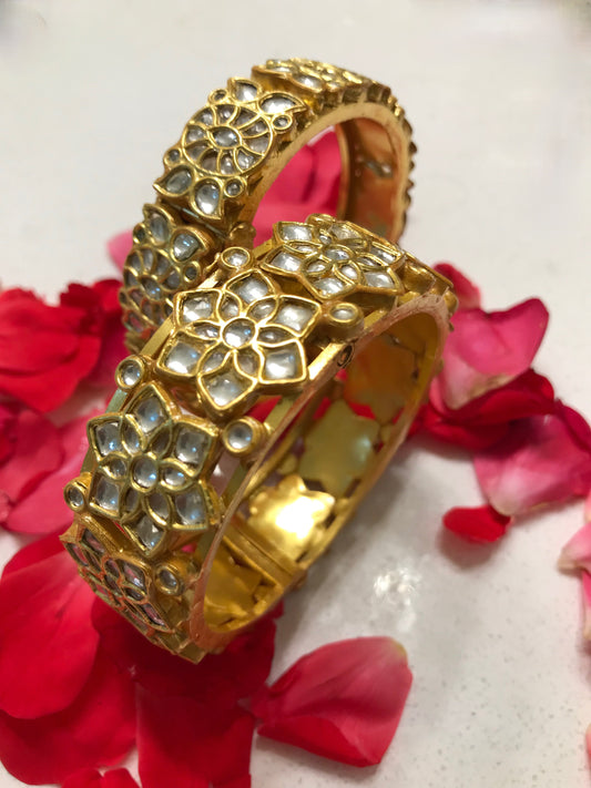 Kundan kada Size 2.4 in 925 Silver - single piece