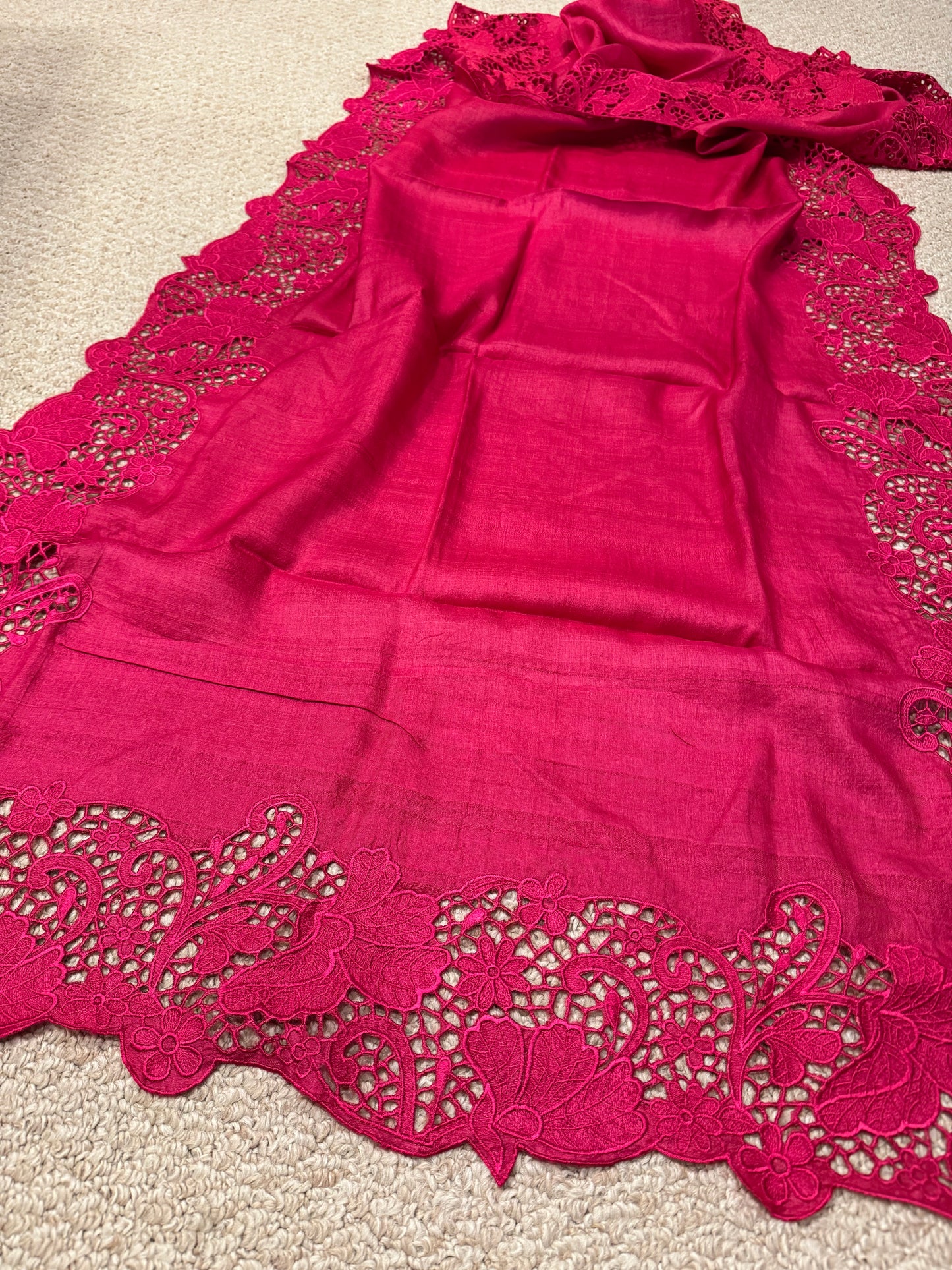 Cutwork Tussar silk Dupatta