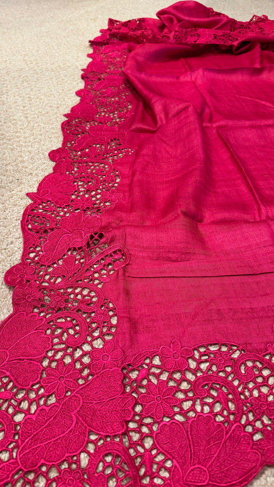 Cutwork Tussar silk Dupatta