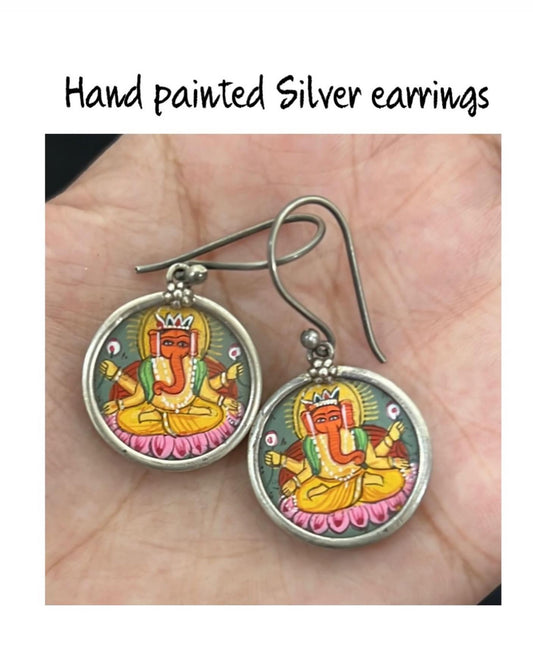 Petite Earrings - Lord Ganesha in Silver