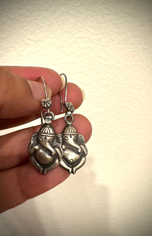 Petite Ganesha Silver earrings