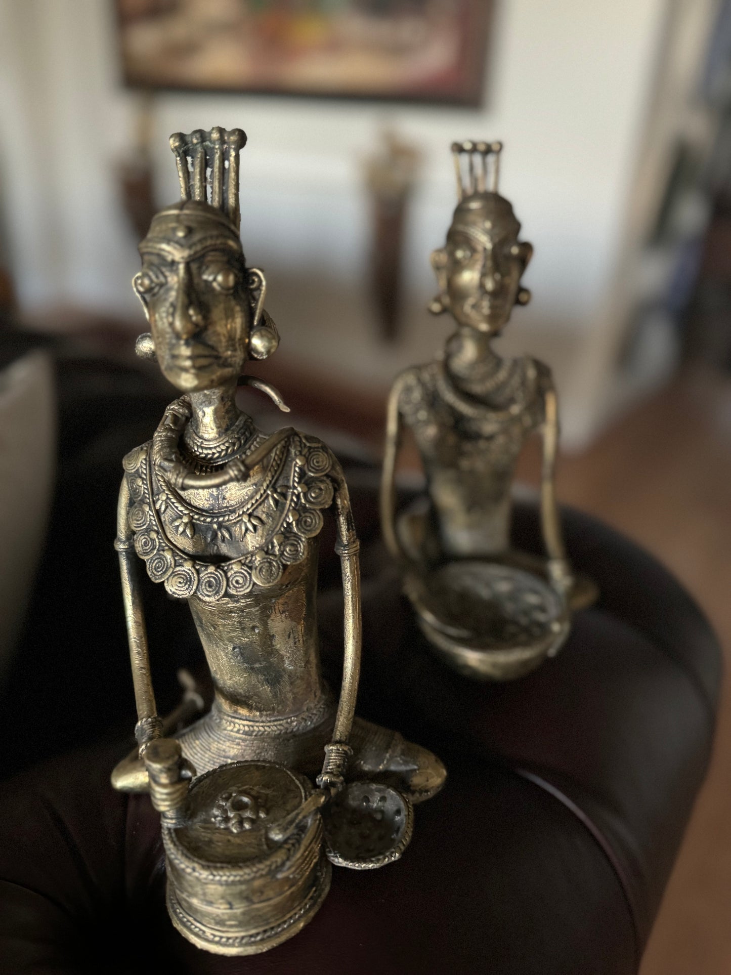 PAIR OF BRONZE DOLLS