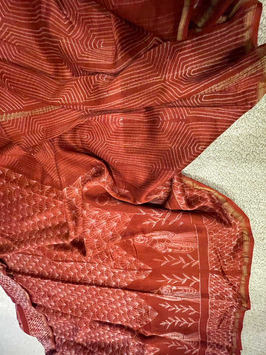 Shibori on Handwoven Chanderi Cotton