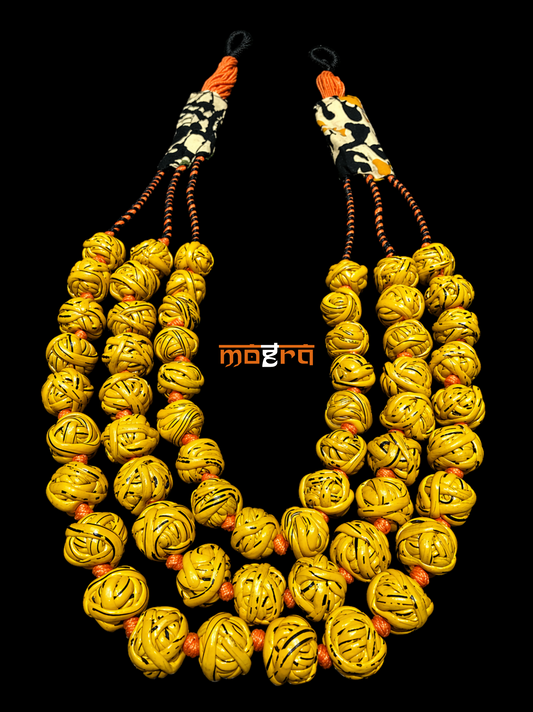Lac ( wax ) necklace : Colour Yellow